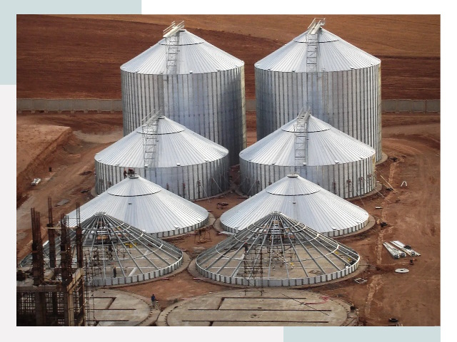 Строительство зерновых силосов в Гусе-Хрустальном