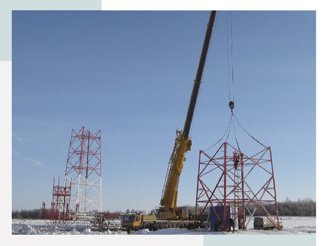 Монтаж вышек связи в Гусе-Хрустальном