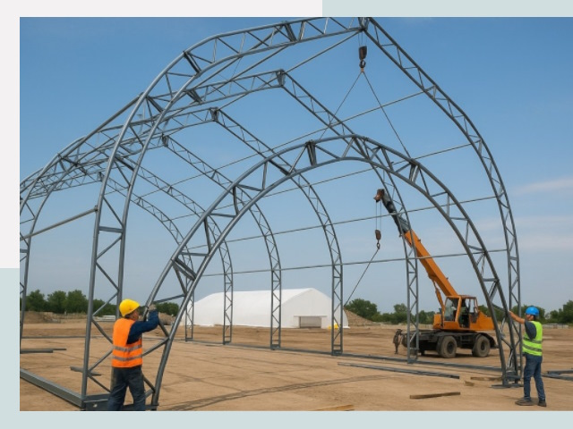 Монтаж ангаров в Гусе-Хрустальном от 642 руб. - Надежно и быстро